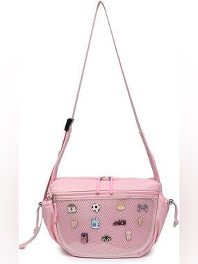 RAINBOW SMILE Kawaii Ita Bag Crossbody Bag Nylon PINK NWT